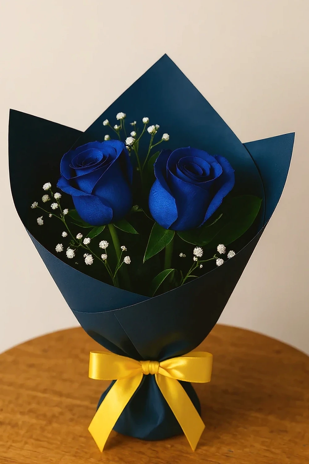 Buquê 2 Rosas Azuis, imagem ilustrativa