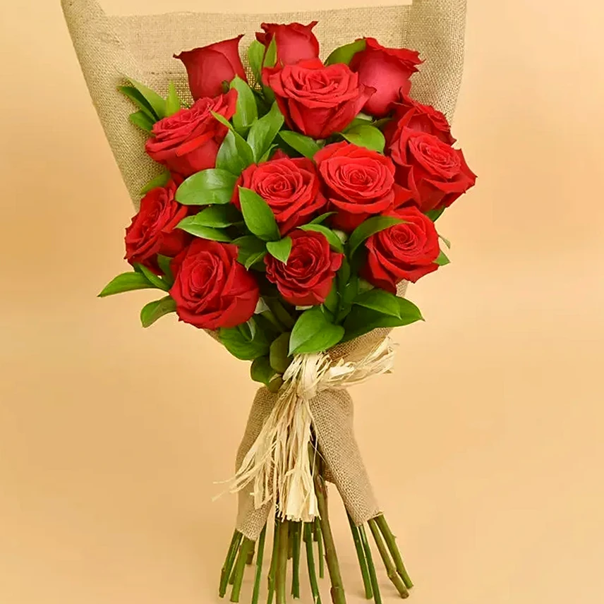 Buquê de 12 Rosas Vermelhas Colombianas - Beleza e Romance, imagem ilustrativa