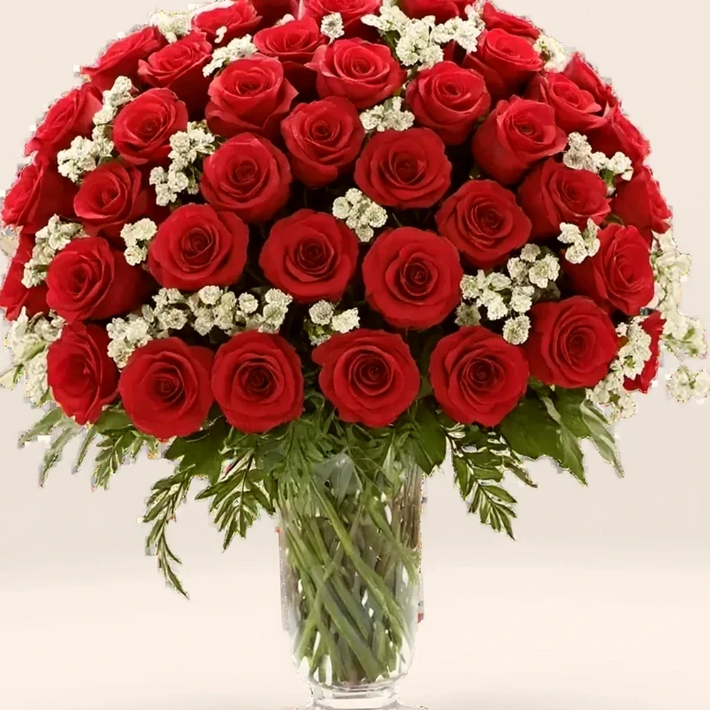 Arranjo Clássico de Rosas Vermelhas - Amor e Elegância, imagem ilustrativa