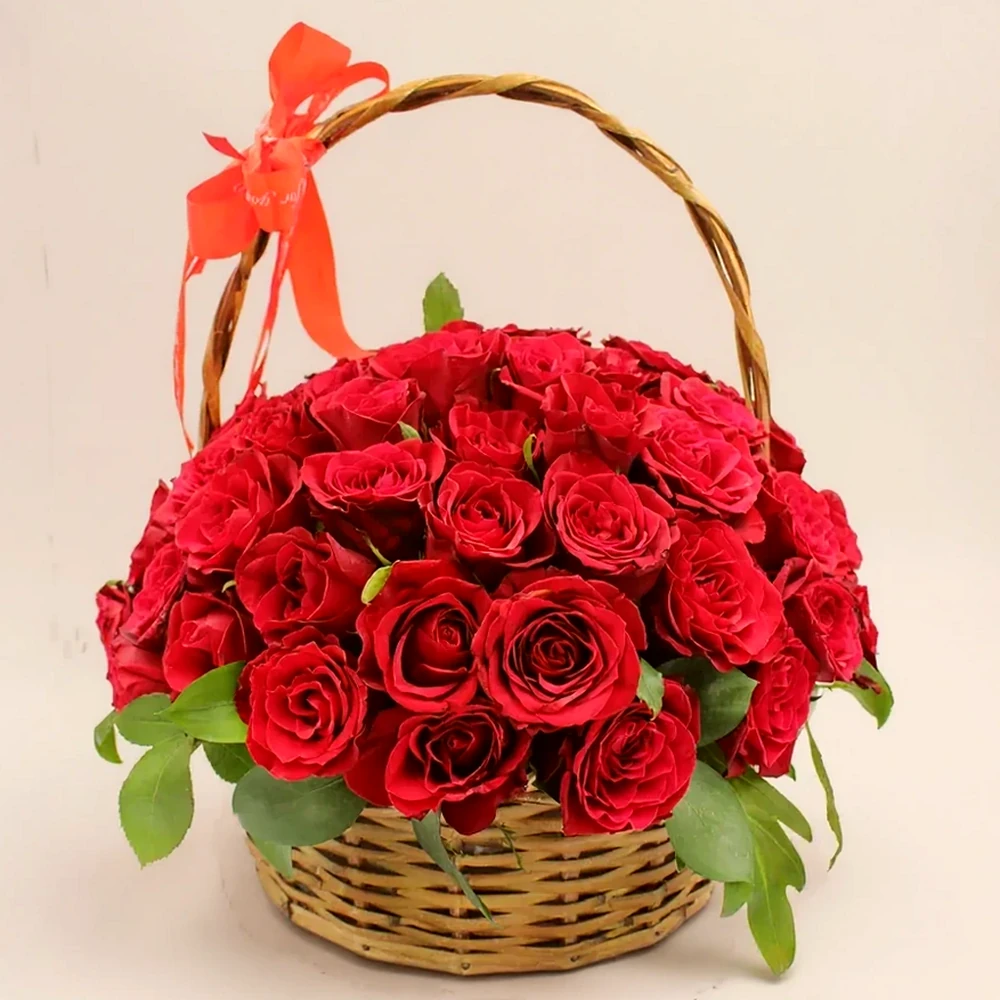 Cesta com 40 Rosas Vermelhas, imagem ilustrativa