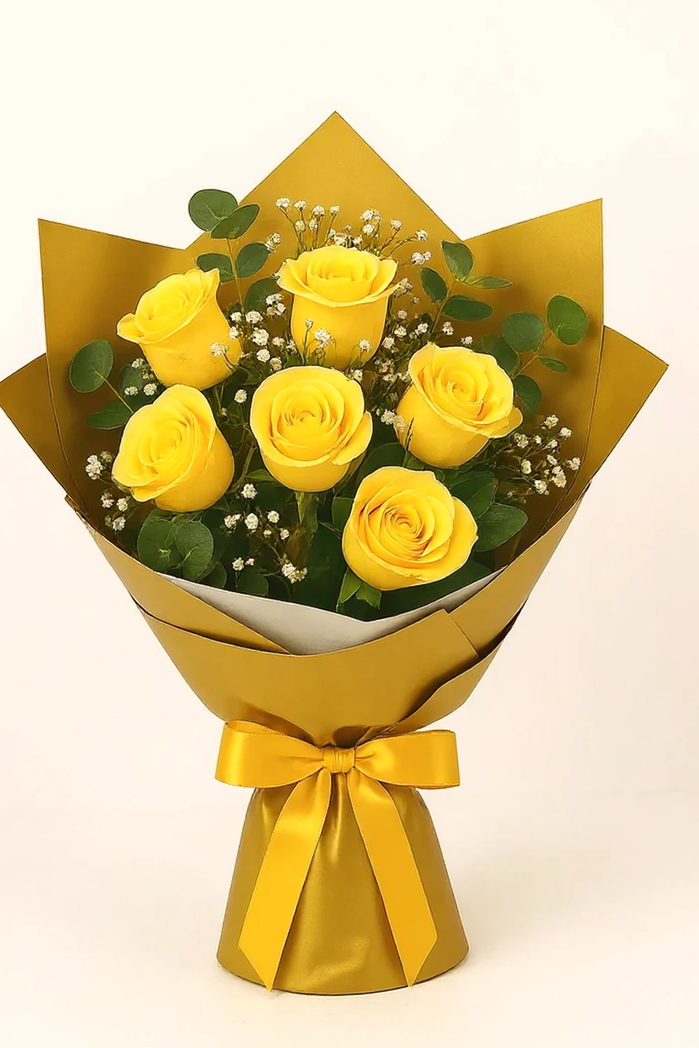 Buquê 6 Rosas Amarelas, imagem ilustrativa
