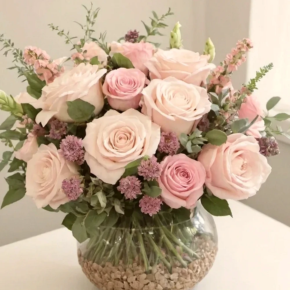 Arranjo de Rosas Cor de Rosa - Beleza Romântica, imagem ilustrativa