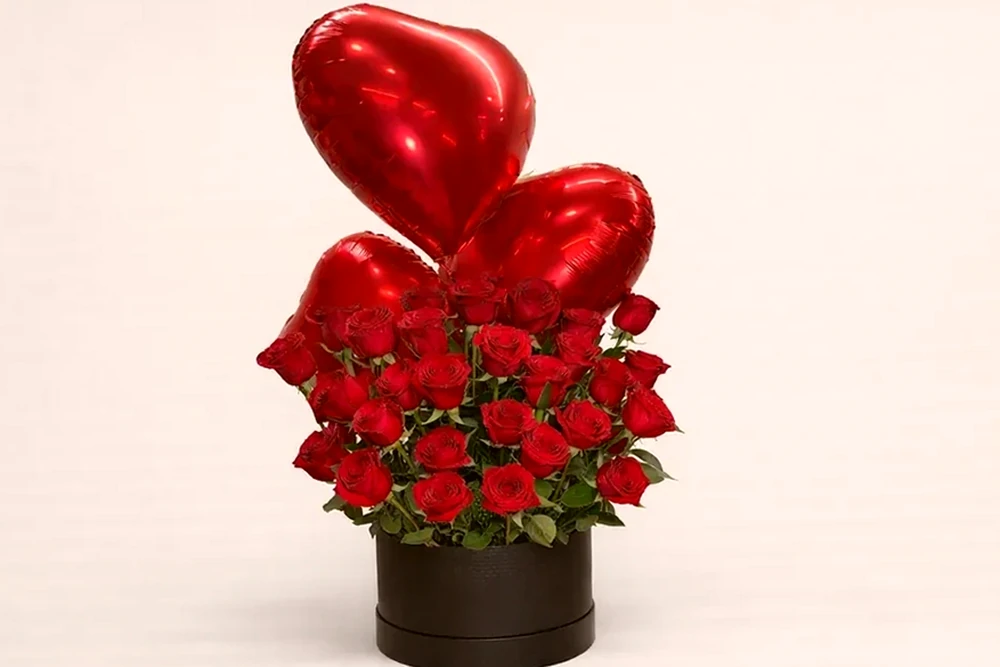 Arranjo com Rosas Vermelhas-Amor Eterno, imagem ilustrativa