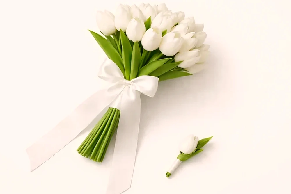 Buquê de Noiva com Tulipas Brancas – Elegância Clássica, imagem ilustrativa
