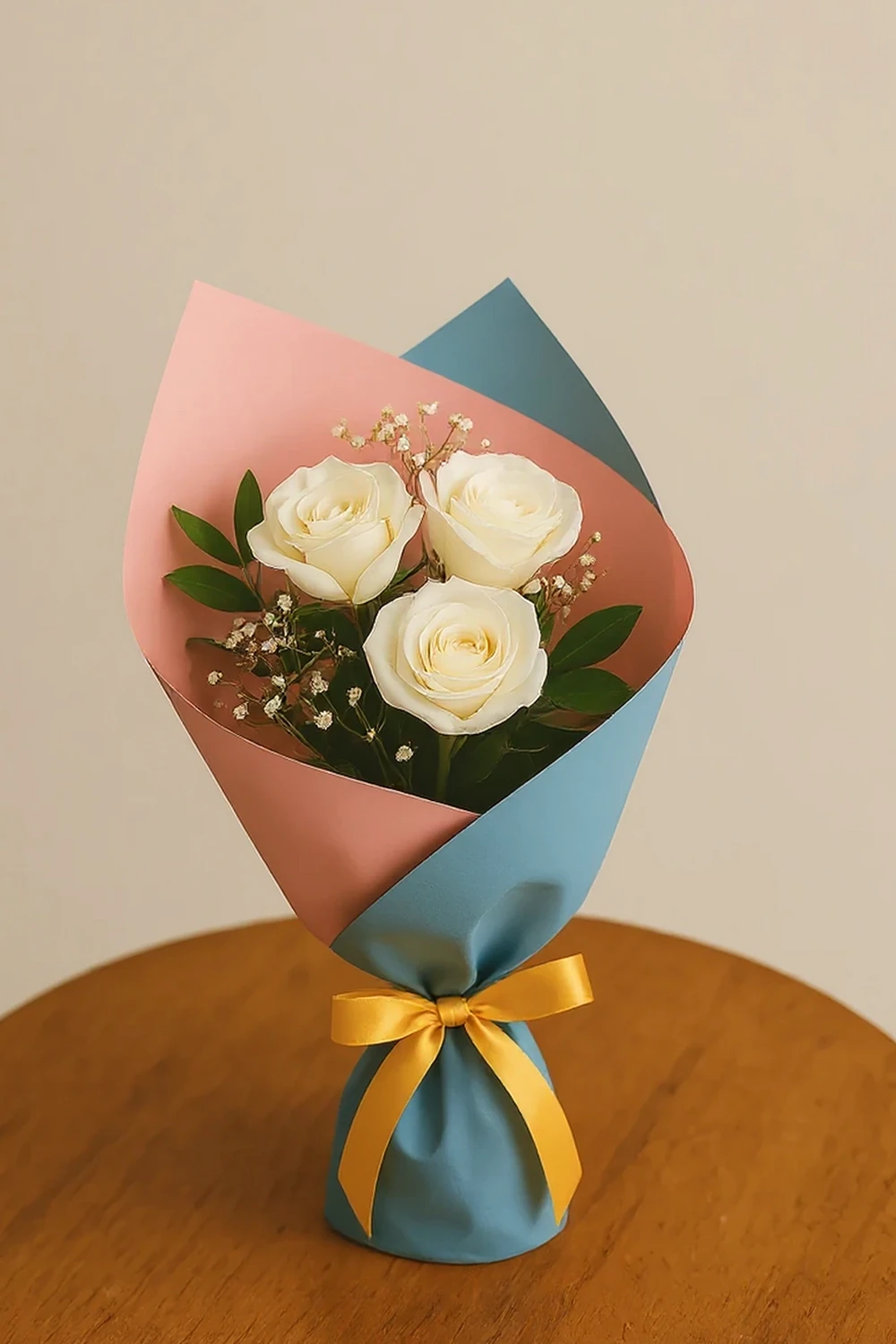 Buquê 3 Rosas Brancas, imagem ilustrativa